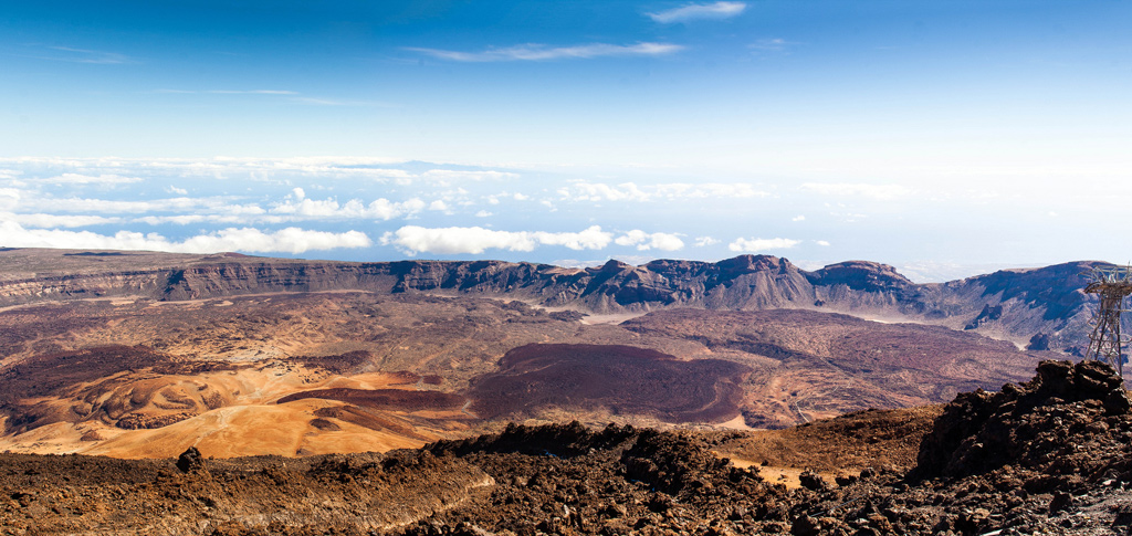 Teide Crater Tenerife with La Gomera in the background