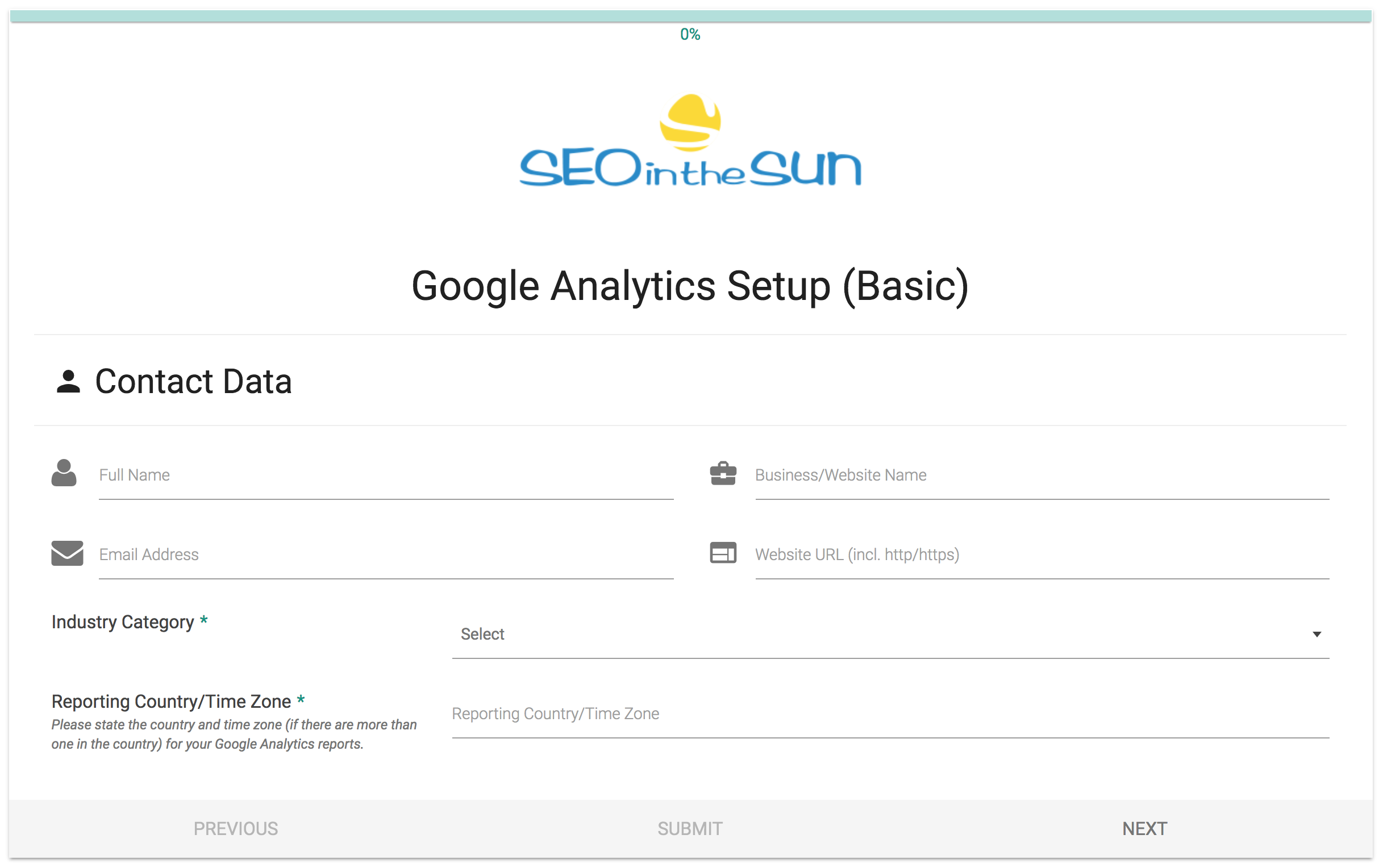 Basic Google Analytics Setup eForm