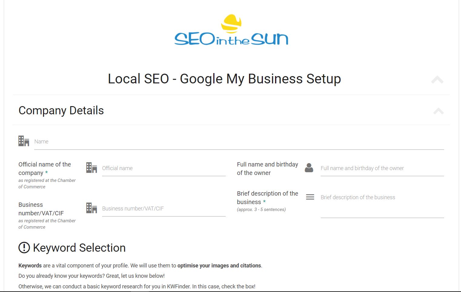 Info Form Affordable Local SEO Service