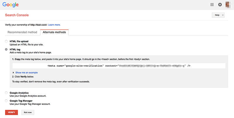 Verify Google Search Console HTML Tag Verify Google Search Console HTML Tag