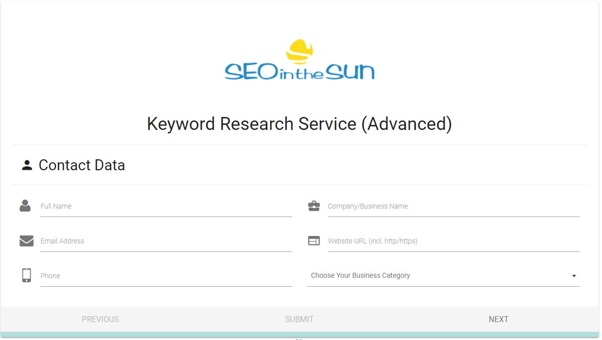 Competitor Keyword Research Form