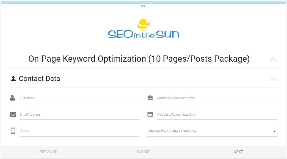 On-Page Keyword Service Form