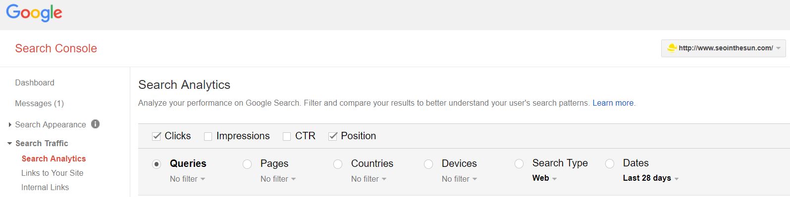 GSC Search Traffic Positions