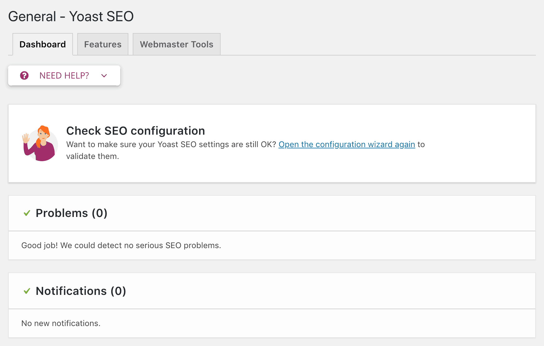 Yoast SEO General Settings