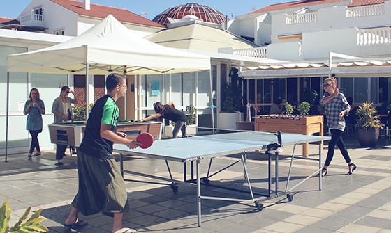 People playing ping pong