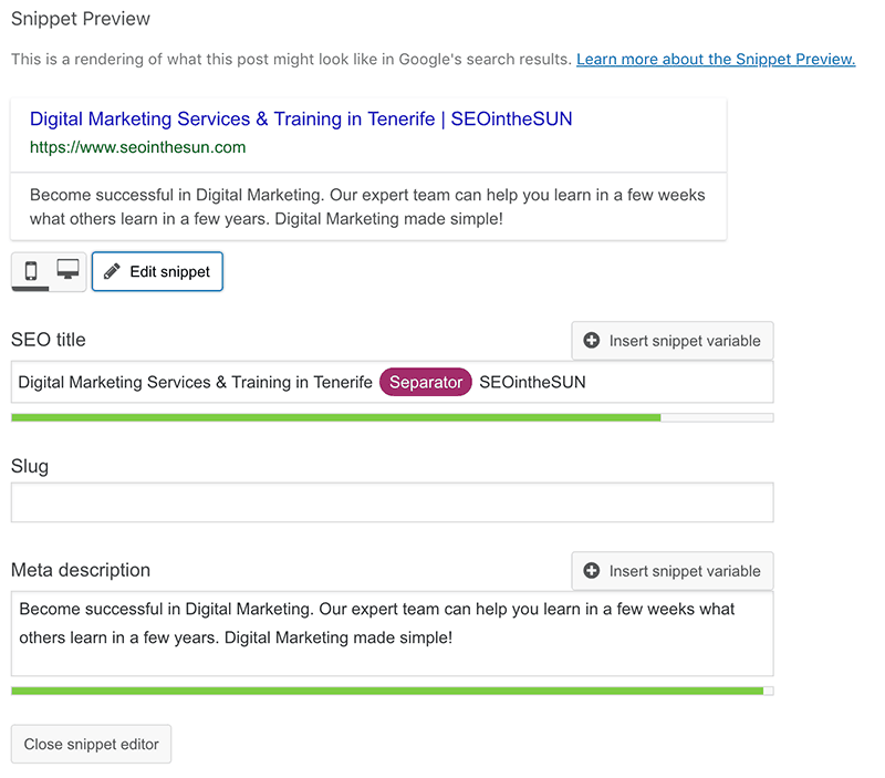 snippet-editor Yoast SEO Snippet Editor